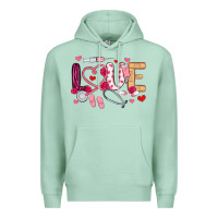 Seafoam love nurse valentines day Premium Hoodie - MaliasSmallBusiness