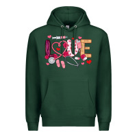 Sports Green love nurse valentines day Premium Hoodie - MaliasSmallBusiness