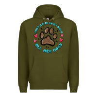 Army Green just a girl who loves all her dogs Premium Hoodie - MaliasSmallBusiness