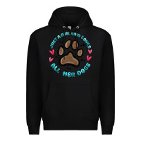 Black just a girl who loves all her dogs Premium Hoodie - MaliasSmallBusiness