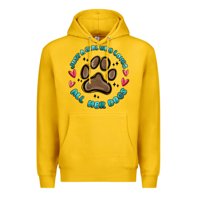 Just A Girl Who Loves All Her Dogs Premium Hoodie by MaliasSmallBusiness | Teevron