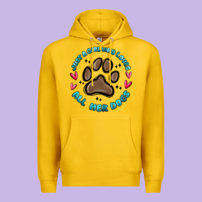 Premium Hoodie just a girl who loves all her dogs