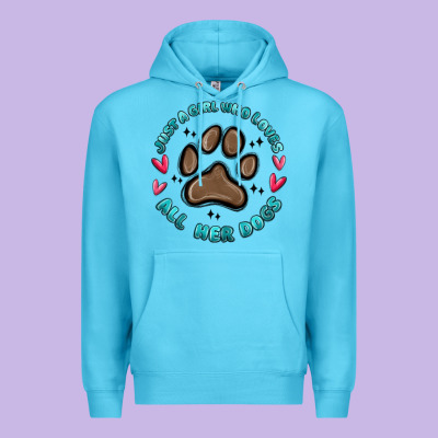 Premium Hoodie just a girl who loves all her dogs