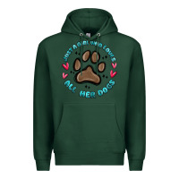 Sports Green just a girl who loves all her dogs Premium Hoodie - MaliasSmallBusiness