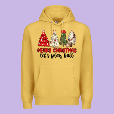Premium Hoodie merry christmas let s play ball baseball