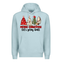 Blue Mist merry christmas let s play ball baseball Premium Hoodie - MaliasSmallBusiness