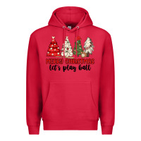 Cardinal merry christmas let s play ball baseball Premium Hoodie - MaliasSmallBusiness