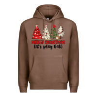 Chestnut merry christmas let s play ball baseball Premium Hoodie - MaliasSmallBusiness