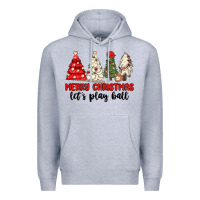 Heather Grey merry christmas let s play ball baseball Premium Hoodie - MaliasSmallBusiness