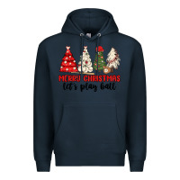 Navy merry christmas let s play ball baseball Premium Hoodie - MaliasSmallBusiness