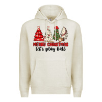 Oatmeal Heather merry christmas let s play ball baseball Premium Hoodie - MaliasSmallBusiness