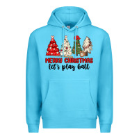 Ocean Blue merry christmas let s play ball baseball Premium Hoodie - MaliasSmallBusiness