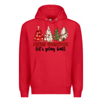 Red merry christmas let s play ball baseball Premium Hoodie - MaliasSmallBusiness