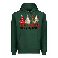 Sports Green merry christmas let s play ball baseball Premium Hoodie - MaliasSmallBusiness