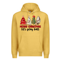 Antique Gold merry christmas let s play ball baseball Premium Hoodie - MaliasSmallBusiness