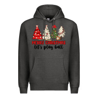Charcoal Heather merry christmas let s play ball baseball Premium Hoodie - MaliasSmallBusiness