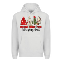 Dove Grey merry christmas let s play ball baseball Premium Hoodie - MaliasSmallBusiness