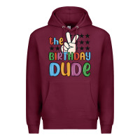 Burgundy the birthday dude Premium Hoodie - MaliasSmallBusiness