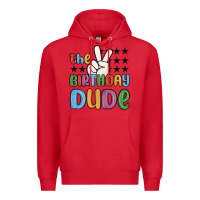 Red the birthday dude Premium Hoodie - MaliasSmallBusiness