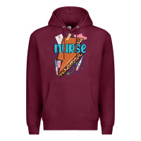 Burgundy nurse lightning bolt Premium Hoodie - MaliasSmallBusiness