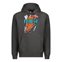 Charcoal Heather nurse lightning bolt Premium Hoodie - MaliasSmallBusiness