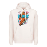 Pale Pink nurse lightning bolt Premium Hoodie - MaliasSmallBusiness