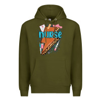 Army Green nurse lightning bolt Premium Hoodie - MaliasSmallBusiness