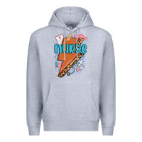 Heather Grey nurse lightning bolt Premium Hoodie - MaliasSmallBusiness