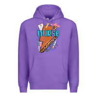 Purple nurse lightning bolt Premium Hoodie - MaliasSmallBusiness