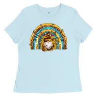 Baby Blue western bee gnomes sunflowers beehive honeycomb leopard turquoise sera Ladies Tee - Artiststas