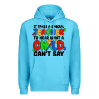 Ocean Blue it takes a special teacher to hear what a child ca Premium Hoodie - MaliasSmallBusiness
