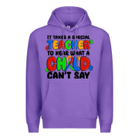 Purple it takes a special teacher to hear what a child ca Premium Hoodie - MaliasSmallBusiness
