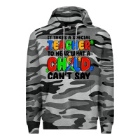Slate Camo it takes a special teacher to hear what a child ca Premium Hoodie - MaliasSmallBusiness