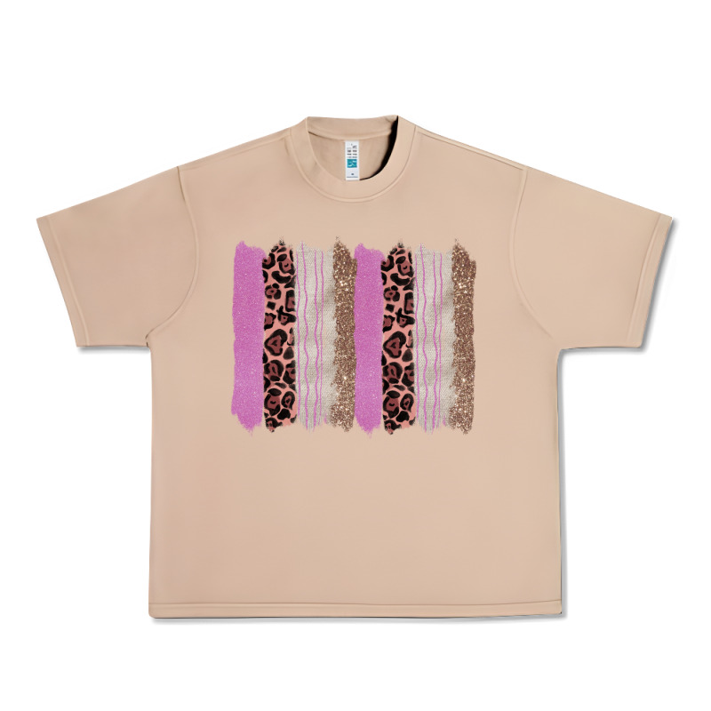 Pink Glitter Leopard Brushstroke Background Urban Heavy Tee by RanaPortraitStore | Teevron