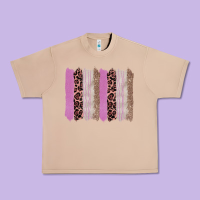 Pink Glitter Leopard Brushstroke Background Urban Heavy Tee Designed By Ranaportraitstore