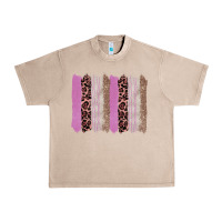 French Oak pink glitter leopard brushstroke background Urban Heavy Tee - RanaPortraitStore