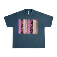 Midnight Navy pink glitter leopard brushstroke background Urban Heavy Tee - RanaPortraitStore