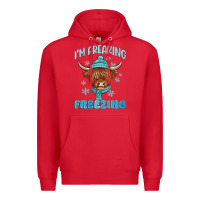 Red i'm freaking freezing Premium Hoodie - MaliasSmallBusiness