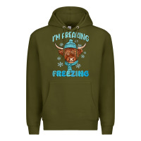 Army Green i'm freaking freezing Premium Hoodie - MaliasSmallBusiness