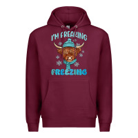 Burgundy i'm freaking freezing Premium Hoodie - MaliasSmallBusiness