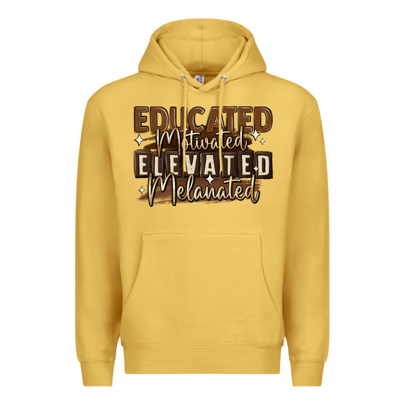 Educated Motivated Elevated Melanated Premium Hoodie by MaliasSmallBusiness | Teevron