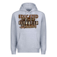 Heather Grey educated motivated elevated melanated Premium Hoodie - MaliasSmallBusiness