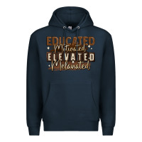 Navy educated motivated elevated melanated Premium Hoodie - MaliasSmallBusiness