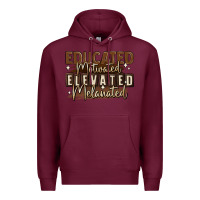 Burgundy educated motivated elevated melanated Premium Hoodie - MaliasSmallBusiness
