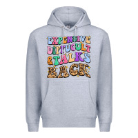Heather Grey expensive diffucult and talks back Premium Hoodie - MaliasSmallBusiness