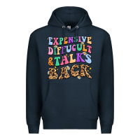 Navy expensive diffucult and talks back Premium Hoodie - MaliasSmallBusiness