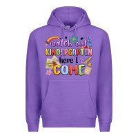 Purple watch out kindergarten here i come Premium Hoodie - MaliasSmallBusiness