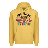 Antique Gold not bossy just aggressively helpful Premium Hoodie - MaliasSmallBusiness