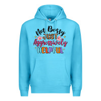 Ocean Blue not bossy just aggressively helpful Premium Hoodie - MaliasSmallBusiness