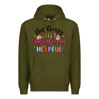 Army Green not bossy just aggressively helpful Premium Hoodie - MaliasSmallBusiness